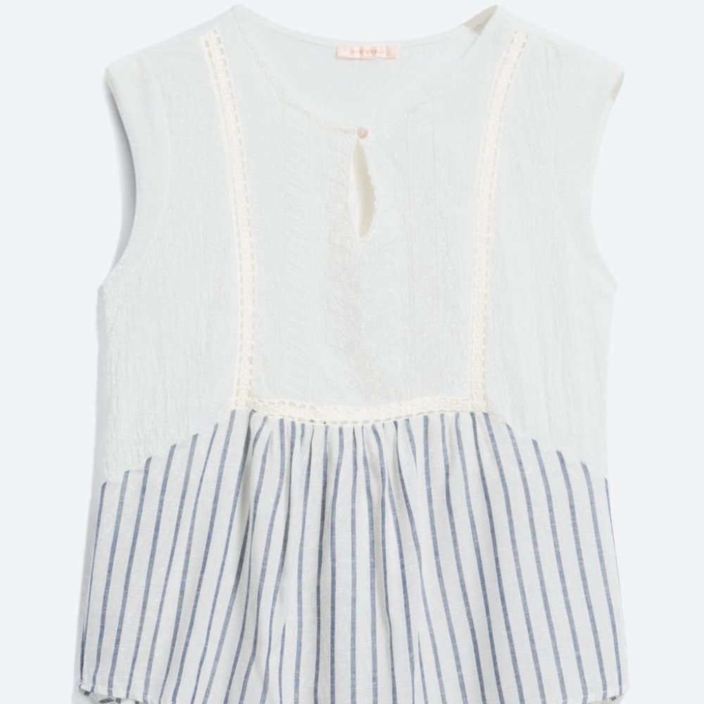 NWT Mixed Material Keyhole Knit Top Stitch Fix
